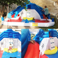 MK Bounce house-shark inflatable water slide splash park